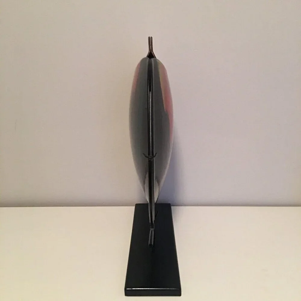 Hand-Painted Abstract Glass Decorative Vase With Stand